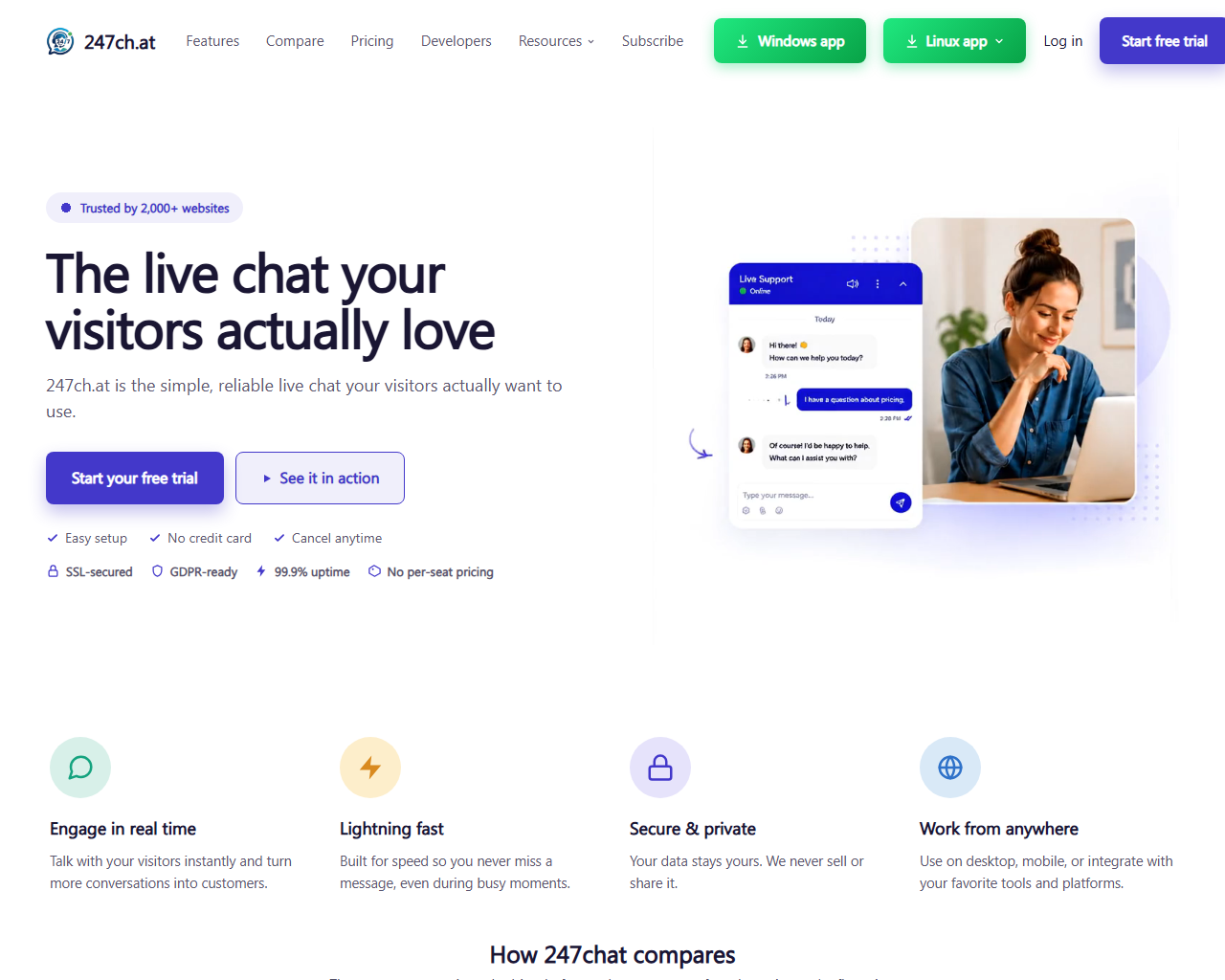 247Chat website screenshot