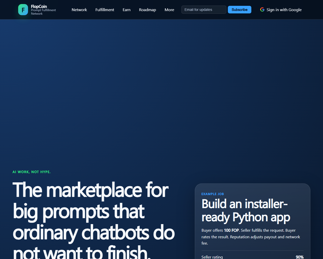 FlopCoin website screenshot