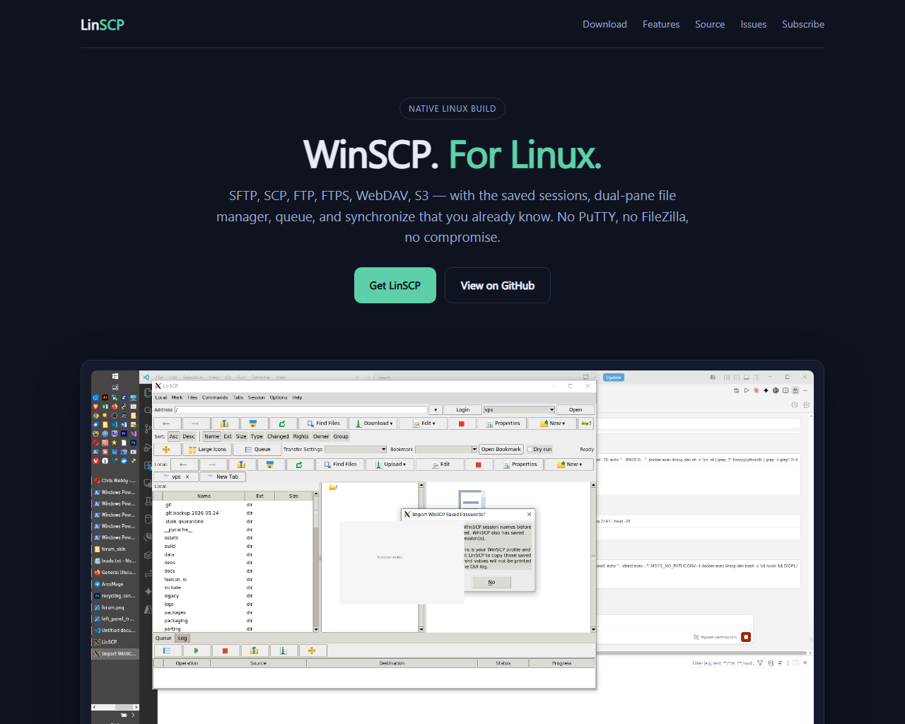 LinSCP website screenshot