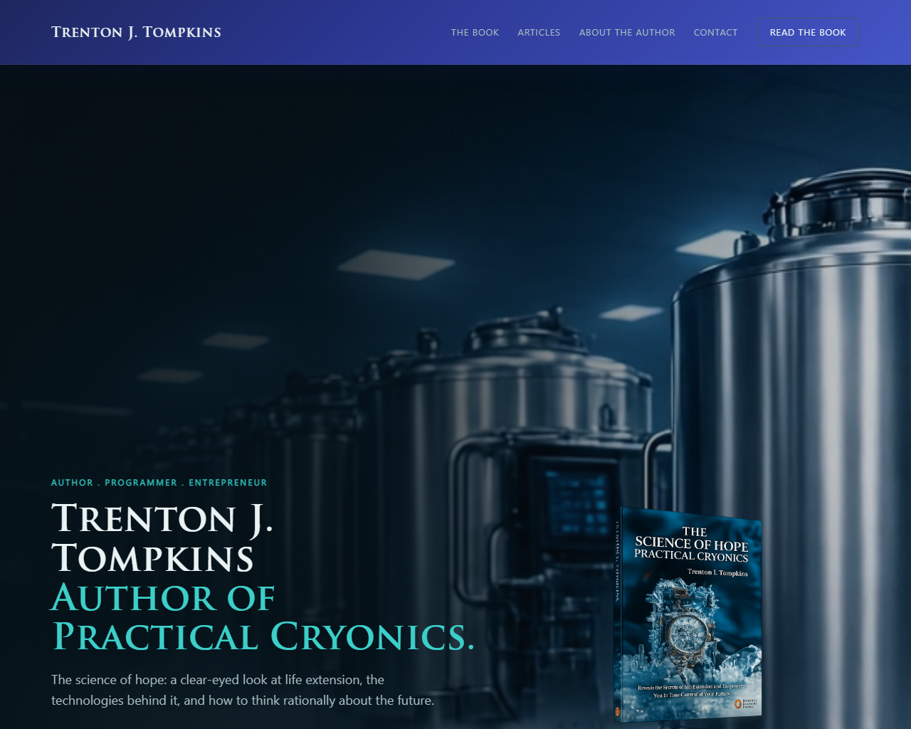 Trenton Tompkins - Author website screenshot